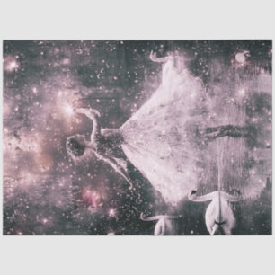 Decoupage Graceful Ballerina & Swans Purple Hue Tissue Paper