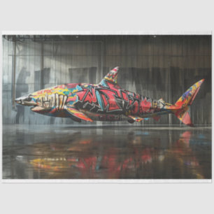 Decoupage Graffiti Shark Tissue Paper