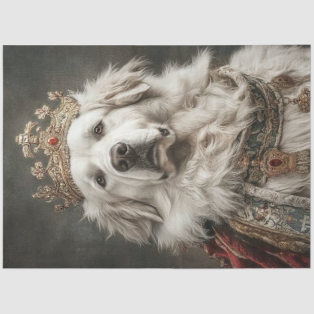 Decoupage Great Pyrenees Royal Family  Tissue Paper (Front)