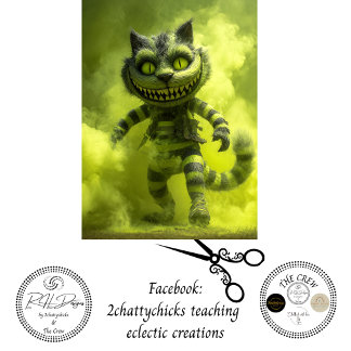 Decoupage Green Stripped Cat Enchanted Fog Tissue Paper