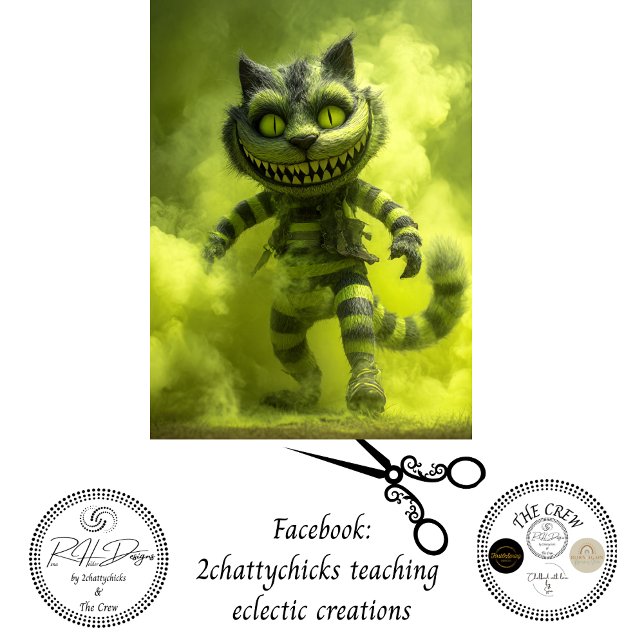 Decoupage Green Stripped Cat Enchanted Fog Tissue Paper (Creator Uploaded)