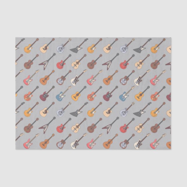 Decoupage Guitar Birthday Party Tissue Paper (Front)