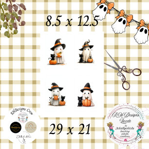 Decoupage Halloween Ghosts Scrapbooking  Tissue Paper