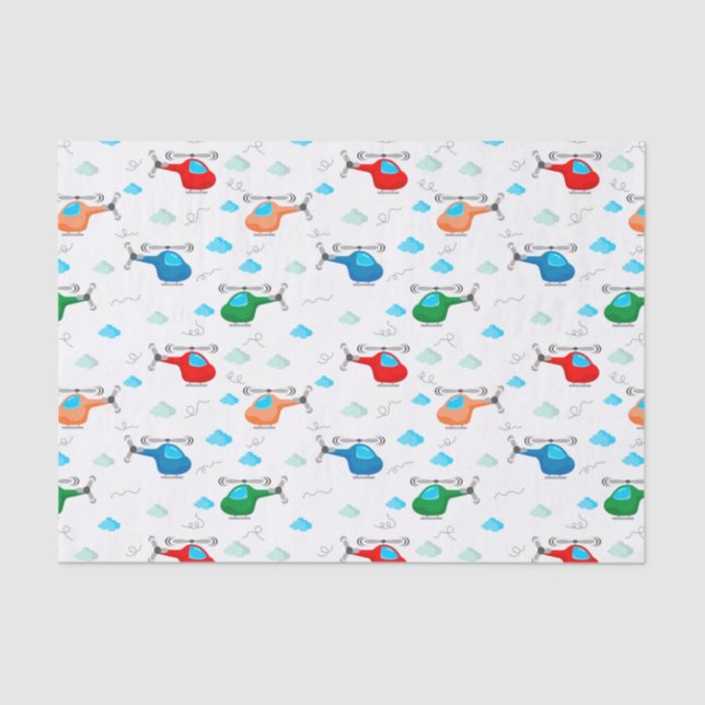 Decoupage Helicopter Birthday Party Baby Shower Tissue Paper (Front)