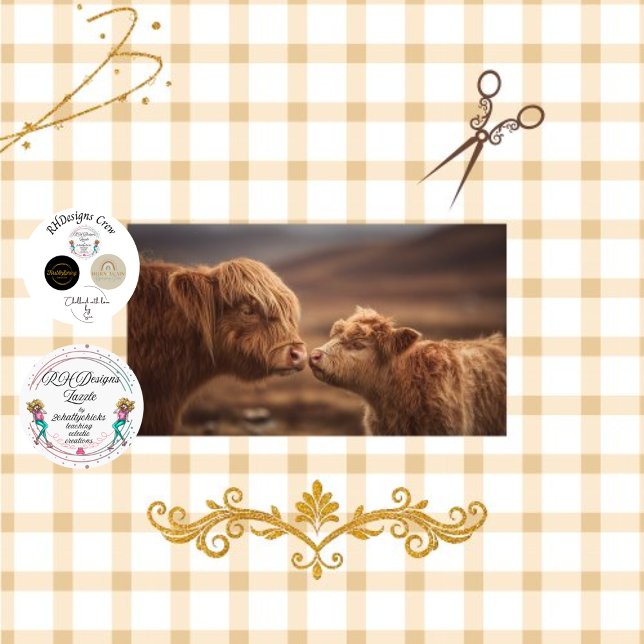 Decoupage Highland Cow & Calf Nuzzling  Tissue Paper (Creator Uploaded)