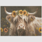 Decoupage Highland Cow Sunflower Field Farm Life