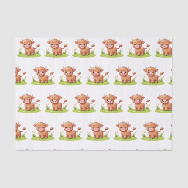 Decoupage Highland Cow Tissue Paper (Front)