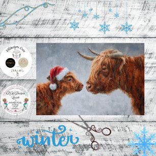Decoupage Highland Mother &Calf Nose to Nose Tissue Paper