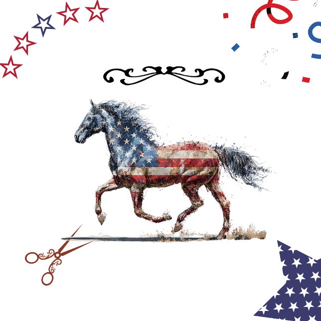 Decoupage Horse Flag Patriotic Mixed Media Tissue Paper (Creator Uploaded)