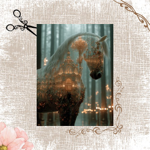 Decoupage Horse Forest Double Exposure  Tissue Paper