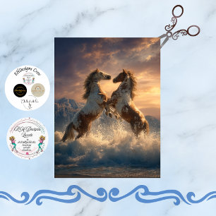 Decoupage Horses in Ireland on the Beach Tissue Paper