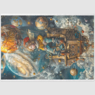 Decoupage Hot Air Balloon Cosmic Voyager Tissue Paper