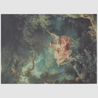 Decoupage Iconic Fragonard Painting in Garden Tissue Paper