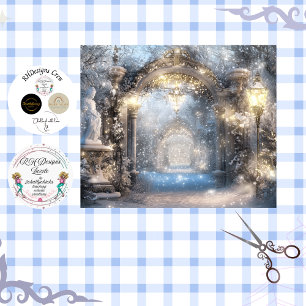 Decoupage Irish Winter Archway Garden Path Tissue Paper