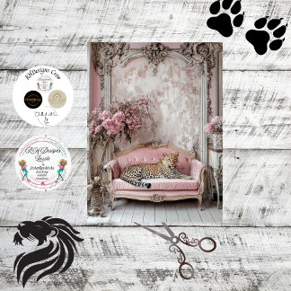 Decoupage Lavish Leopard Romantic Whimsical Room Tissue Paper