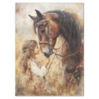 Decoupage Little Girl and Her Horse