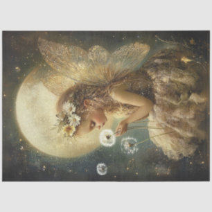 Decoupage Little Girl Fairy Moon Night Setting Tissue Paper