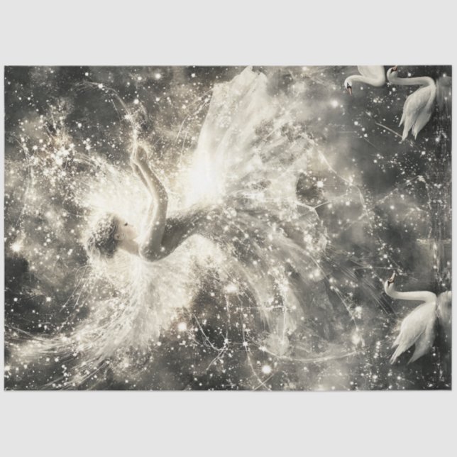 Decoupage Luminous Ballerina Dancing Magically  Tissue Paper (Front)