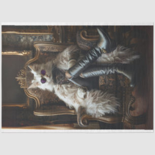 Decoupage Luxurious Dressed Cat  Tissue Paper