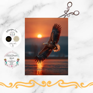 Decoupage Magestic Eagle Flying at Sunset  Tissue Paper