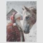 Decoupage Magical Moment Santa & His Horse Snowing