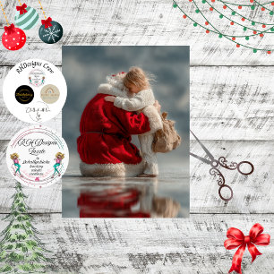 Decoupage Magical Santa Hugging Child Christmas  Tissue Paper