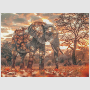 Decoupage Majestic Elephant Beautiful Lighting Tissue Paper