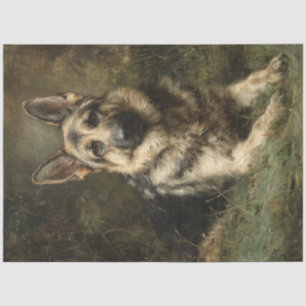 Decoupage Majestic German Shepard Painting Tissue Paper