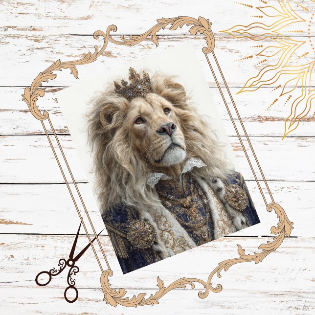 Decoupage Majestic Lion King Regal Design Jewelled Tissue Paper (Creator Uploaded)