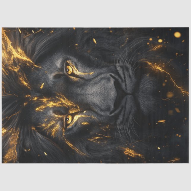 Decoupage Majestic Lion With Mystical Effects Tissue Paper (Front)