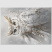 Decoupage Majestic White Owl Sword & Shield