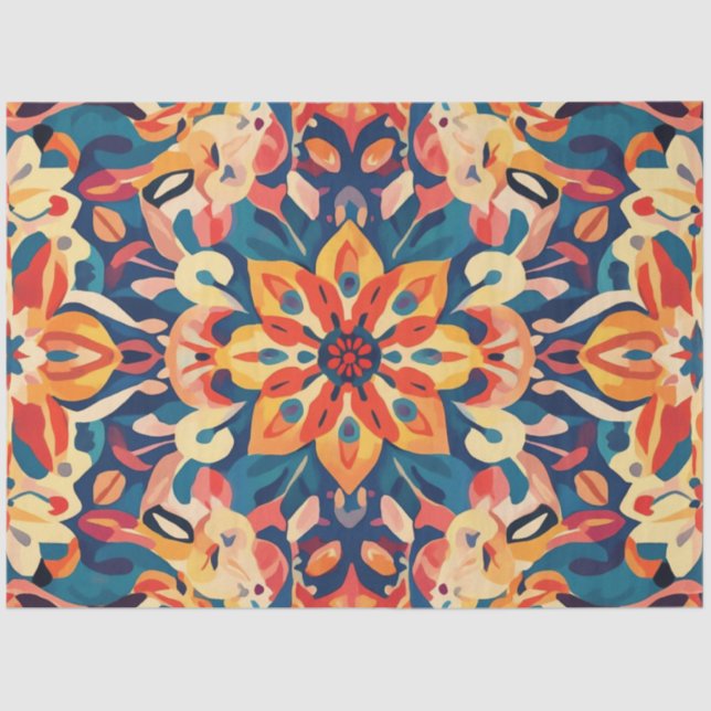 Decoupage Mandala Digital Artwork Psychedelic Art Tissue Paper (Front)