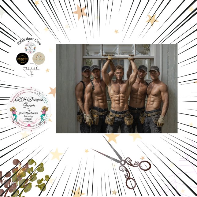 Decoupage Masculine Construction Wall Art Print  Tissue Paper (Creator Uploaded)