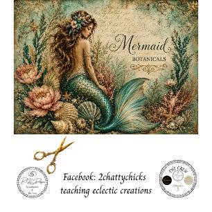 Decoupage Mermaid Botanicals Ocean Floral Tissue Paper