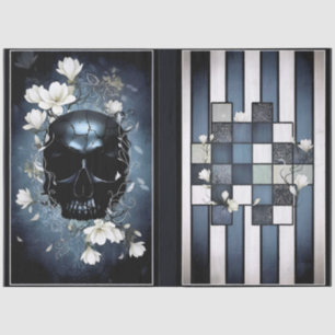 Decoupage Midnight Skull with Magnolia Tissue Paper