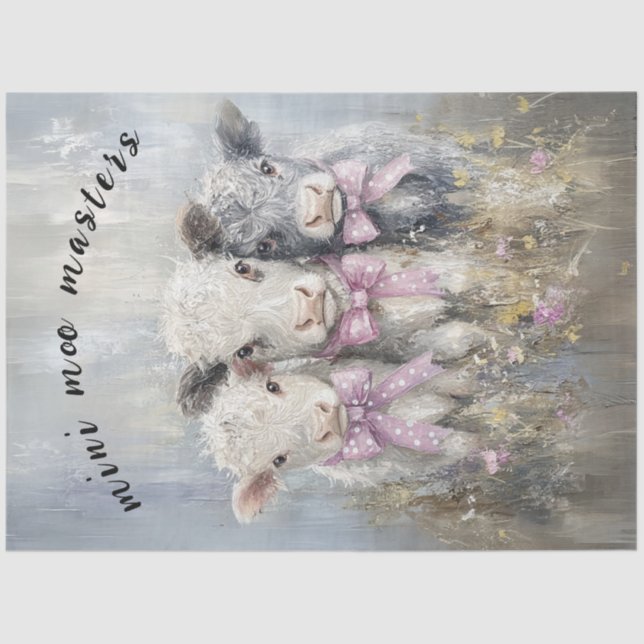 Decoupage Mini Moo Master Highland Calves  Tissue Paper (Front)