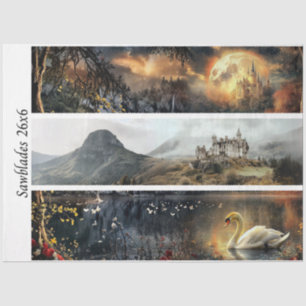 Decoupage Moonlit Castles Signs & Handsaws Tissue Paper