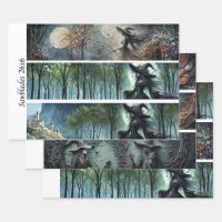 Decoupage Moonlit Gothic Forest & Witch Handsaws