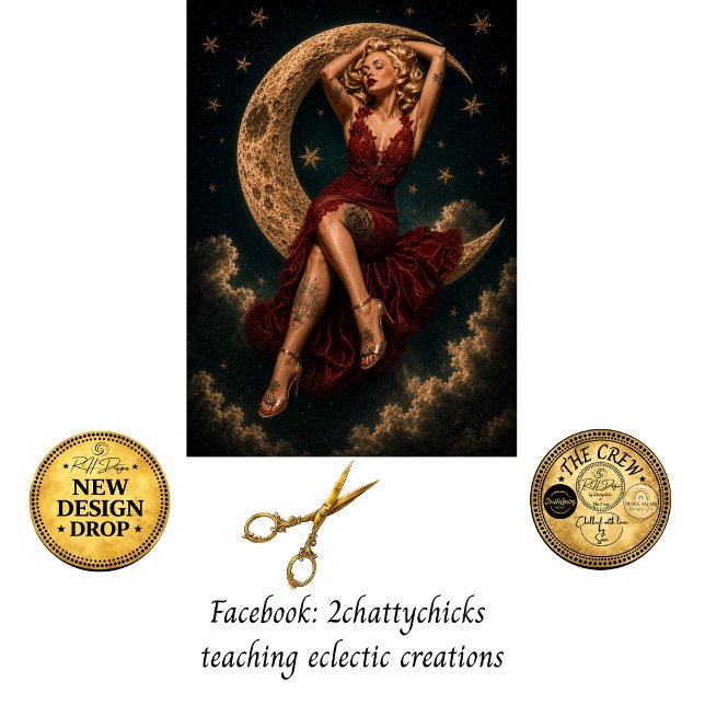 Decoupage Moonlit Ruby Tattoo Beauty Tissue Paper (Creator Uploaded)