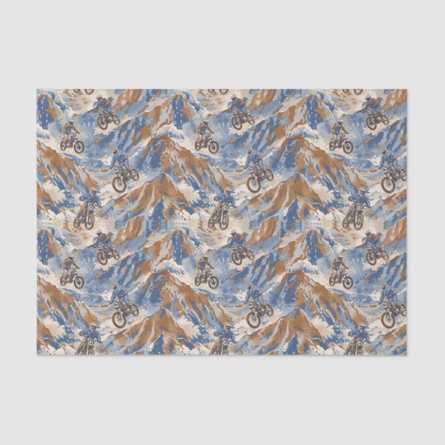 Decoupage Motocross Dirt Bike Birthday Party Tissue Paper (Front)