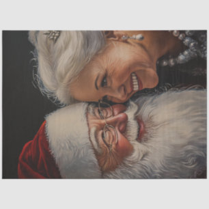 Decoupage Mr & Mrs Claus Portrait Tissue Paper