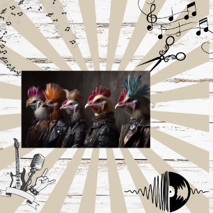 Decoupage Music Band Chickens Punk Style Tissue Paper