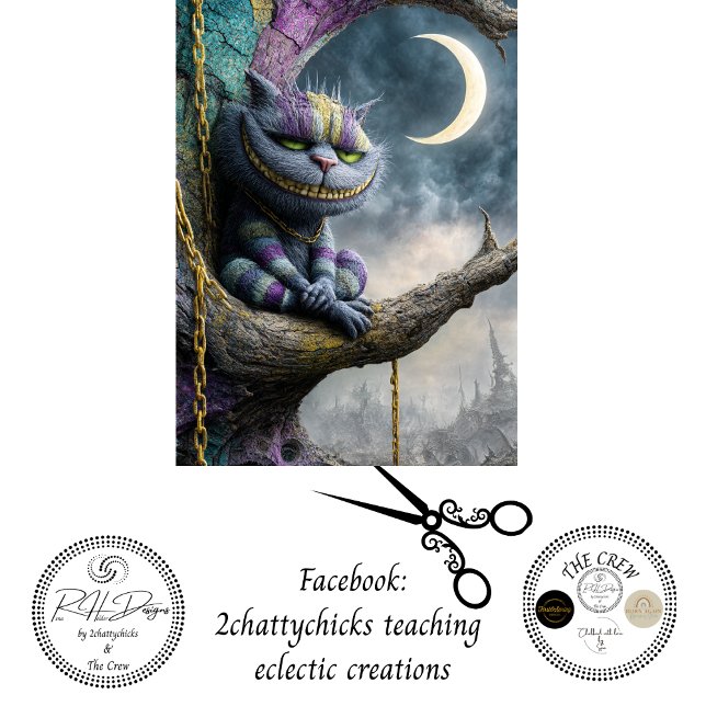 Decoupage Mystical Cat on  Enchanted Forest Tree Tissue Paper (Creator Uploaded)