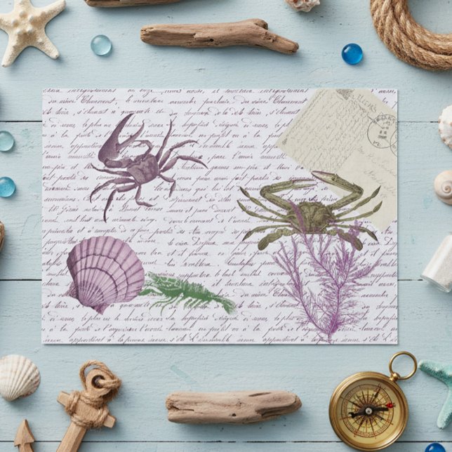  Decoupage Nautical Crab Crustacean Tissue Paper (Creator Uploaded)
