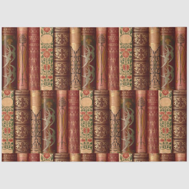 Decoupage Old Book Spines Milton Tissue Paper (Front)