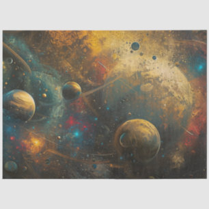 Decoupage Outer Space Galaxies Stars Planets Tissue Paper