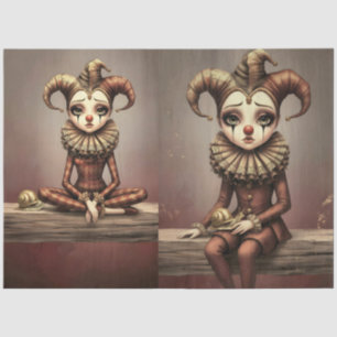 Decoupage Paper Melancholic Clown