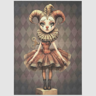 Decoupage Paper Melancholic Clown