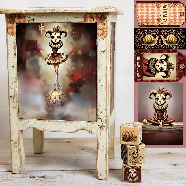 Decoupage Paper Melancholic Clown  (Creator Uploaded)