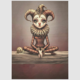 Decoupage Paper Melancholic Clown